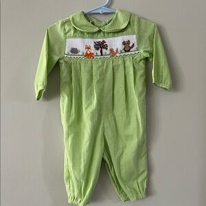 The Bailey Boys Green Gingham Baby Romper